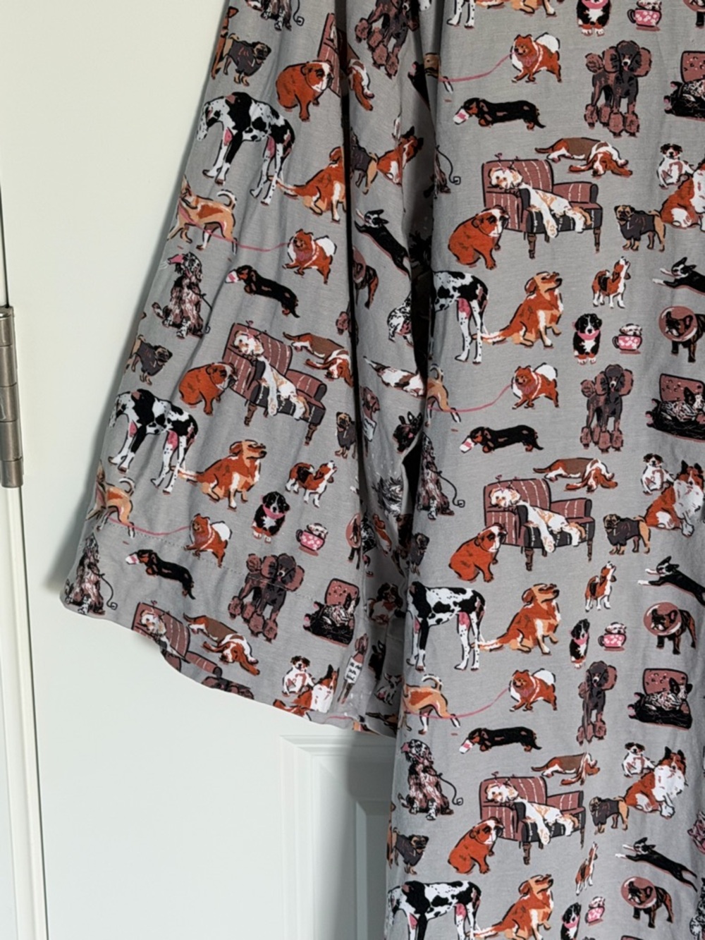 Vera Bradley Gray Dog Show Knit Robe Size S/M 54510 - Picture 8 of 13